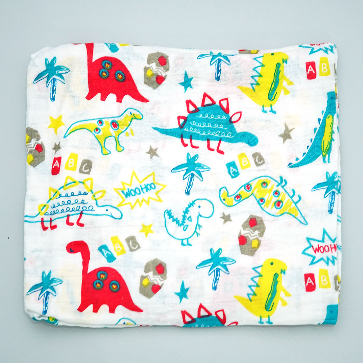 Muslin wrap / towel - super absorbent breathable & soft dinosaur print ...