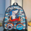 Shark Attack toddler school bag - Blue and grey